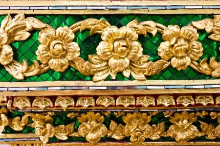 Native art carved on the wall in the temple, Generality in Thailand, any kind of art decorated in Buddhist church etc  created with money donated by people, no restrict in copy or useのeditorial素材