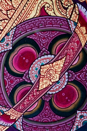 Vintage traditional Thai style art painting, Generality in Thailand, any kind of art decorated in Buddhist church etc  created with money donated by people, no restrict in copy or useのeditorial素材