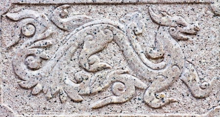 Carved stone dragons の写真素材
