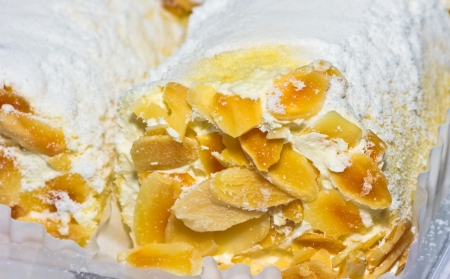 cake with an almond and sugar coatingの写真素材