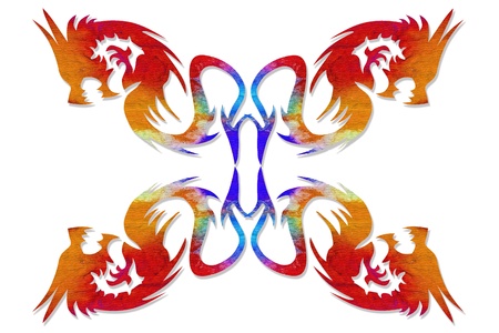 colorful dragon isolated on white backgroundの写真素材