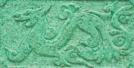 Carved stone dragons の写真素材