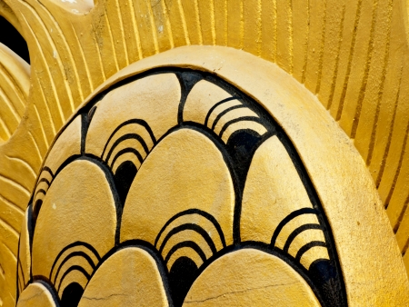 Native art carved on the wall in the templeの写真素材