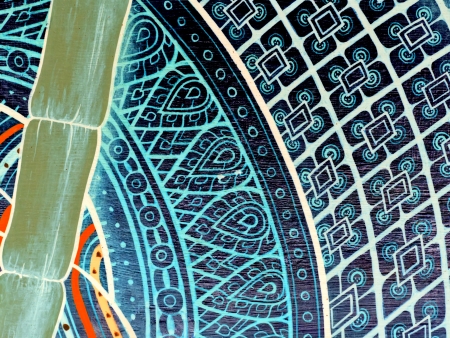 Art Thai painting on glasses, Thailand の写真素材