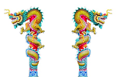 Dragon pillars with space for your text This is traditional and generic style in Thailandの写真素材