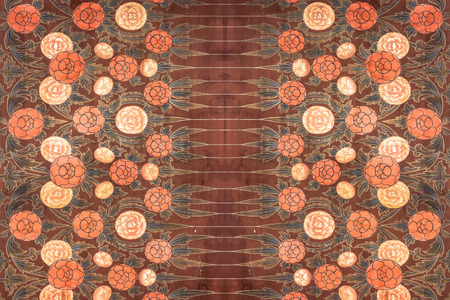 Vintage flowers pattern in temple for backgroundの写真素材