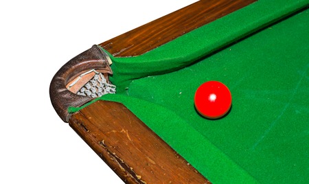 snooker balls on the tableの写真素材