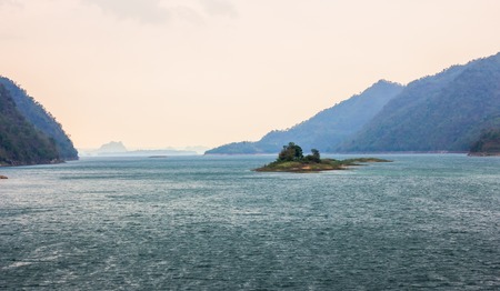 Scenic of Srinakarin dam,Thailandの写真素材