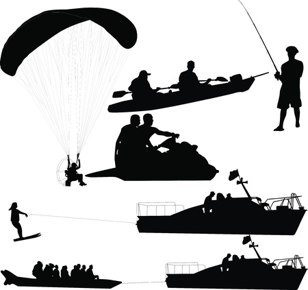 hobby rest hobby on water land air のイラスト素材