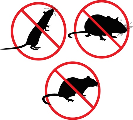 Rats of the mouse rodents animals will lock stop a symbol のイラスト素材