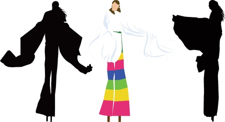 people on stiltsのイラスト素材
