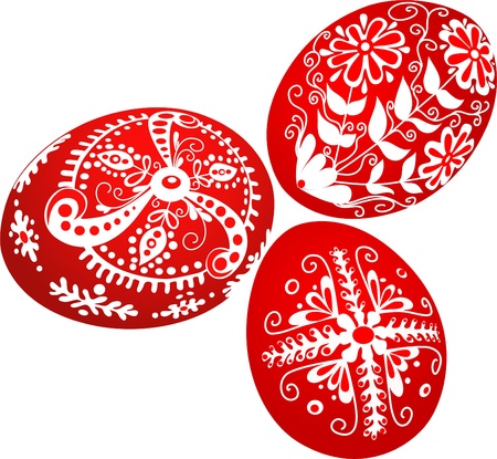 Easter eggs  isolated on white backgroundのイラスト素材