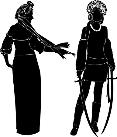 beautiful girl in the Ukrainian national costumeのイラスト素材