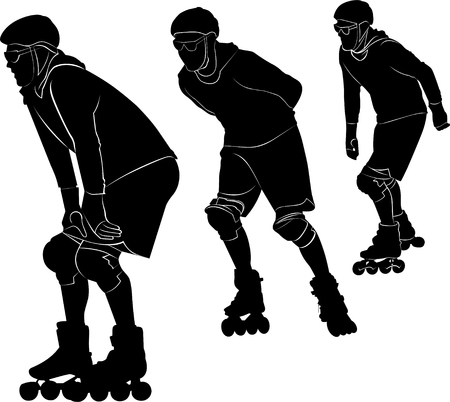 roller skatingのイラスト素材