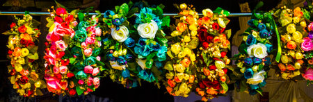 headdress wreath of flowersの写真素材