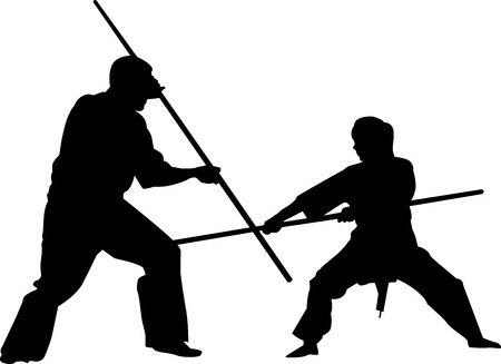 silhouette combative sportsのイラスト素材