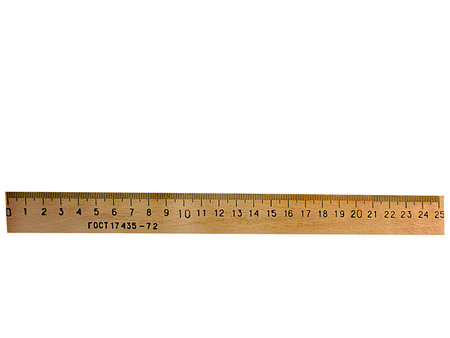 Ruler isolated on a white background.のeditorial素材