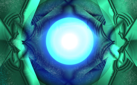 abstract kaleidoscope blue greenの写真素材