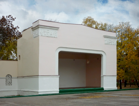 Summer empty scene for performances in the park in autumnの写真素材