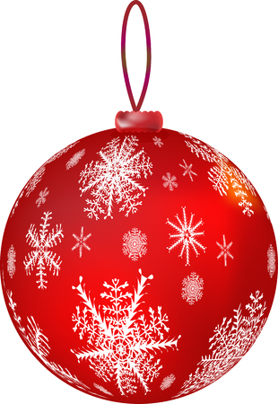 New Year s red ball on plain background.のイラスト素材