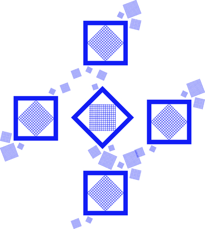 blue square patternのイラスト素材