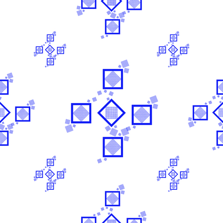 blue square seamless patternのイラスト素材