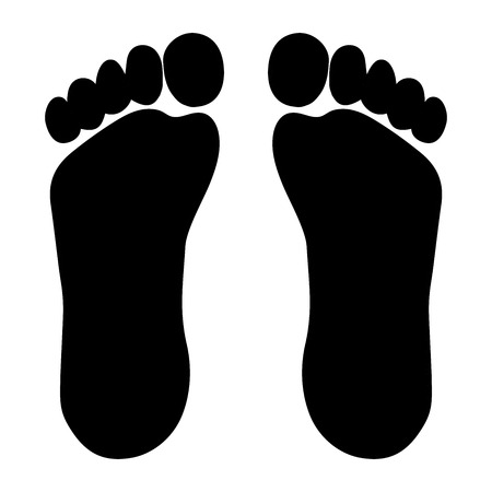 Footprint in silhoutte illustration.のイラスト素材