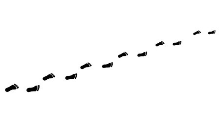 Footprint in silhoutte illustration.のイラスト素材