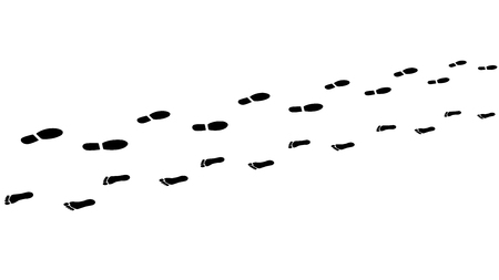 Footprint from foot and shoe.のイラスト素材