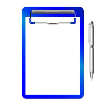 folder with clip vector  and pen isolated on whiteのイラスト素材