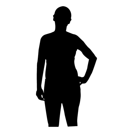 woman silhouette black on white background vectorのイラスト素材