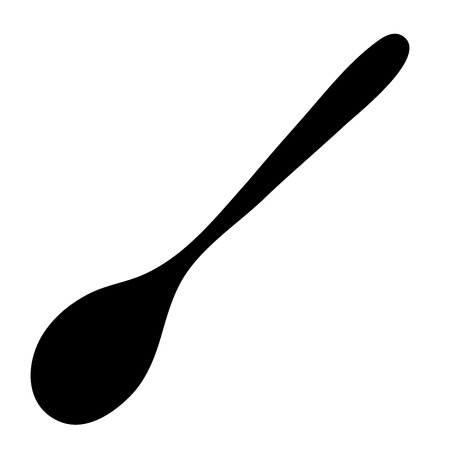 spoon for food and eating food silhouette isolated on white background.のイラスト素材