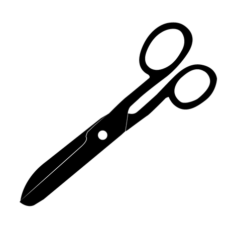 scissors tailor seamstress silhouette isolated on white background vector illustration.のイラスト素材