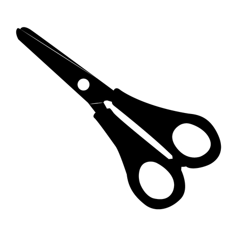 scissors children s manicure silhouette isolated on white background vector illustration.のイラスト素材