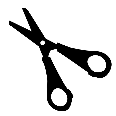 scissors children s manicure silhouette isolated on white background vector illustration.のイラスト素材