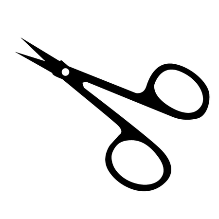 scissors children s manicure silhouette isolated on white background vector illustration.のイラスト素材