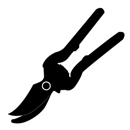 scissors garden silhouette isolated on white background vector illustration.のイラスト素材