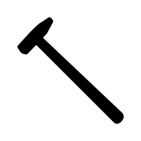 hammer silhouette isolated on white background vector illustration.のイラスト素材