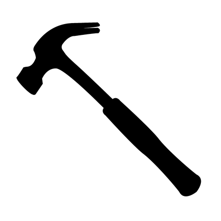 hammer silhouette isolated on white background vector illustration.のイラスト素材