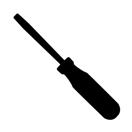 screwdriver silhouette isolated on white background vector illustration.のイラスト素材