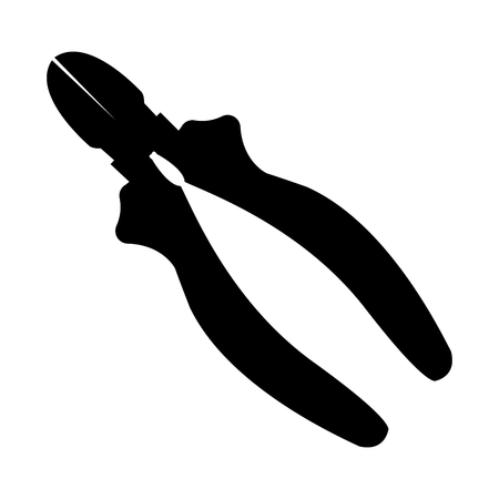 pliers nippers silhouette isolated on white background vector illustration.のイラスト素材
