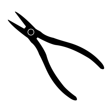pliers nippers silhouette isolated on white background vector illustration.のイラスト素材