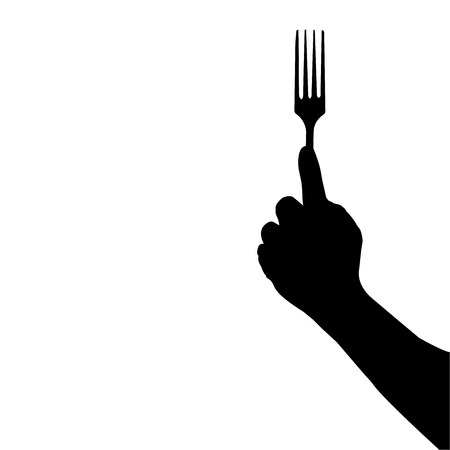 plug in hand silhouette, vector graphic isolated on white background.のイラスト素材
