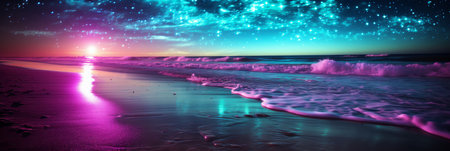 Tranquil serenity. capturing the beauty of moonlit night reflected on the calm seaの素材