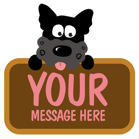 Isolated dog holding signのイラスト素材