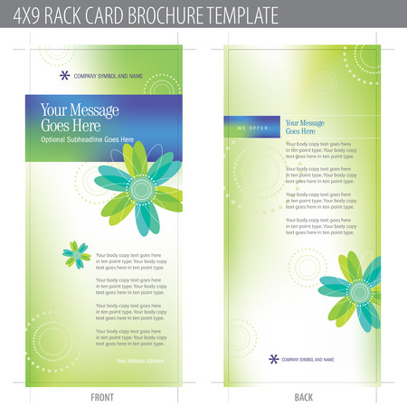 4x9 Rack Card Brochure Template (includes cropmarks, bleeds, and keyline - elements in layers) More in portfolioのイラスト素材
