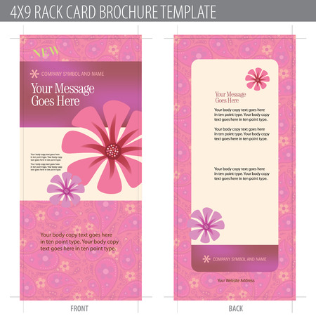 4x9 Rack Card Brochure Template (includes cropmarks, bleeds, and keyline - elements in layers) More in portfolioのイラスト素材