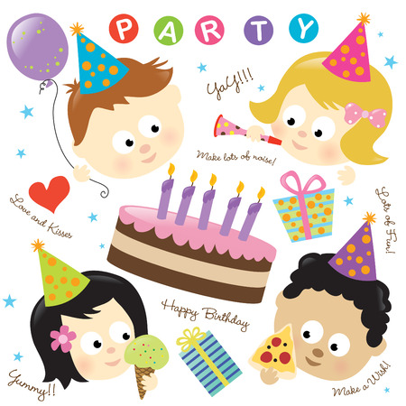 Party elements w/ kidsのイラスト素材