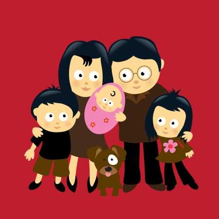 We are Family 4 (Asian)のイラスト素材