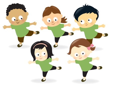 Kids working outのイラスト素材